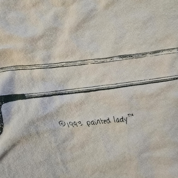 Painted Lady Vtg 90s AOP Golf Short Slv T Shirt Size L Single Stitch White - Picture 3 of 10